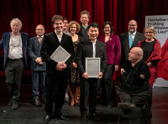 Preisträger und Jury des Heidelberger Frühling Wettbewerbs "Das Lied" 2023